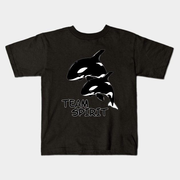 Orca Team Spirit Kids T-Shirt by NicGrayTees